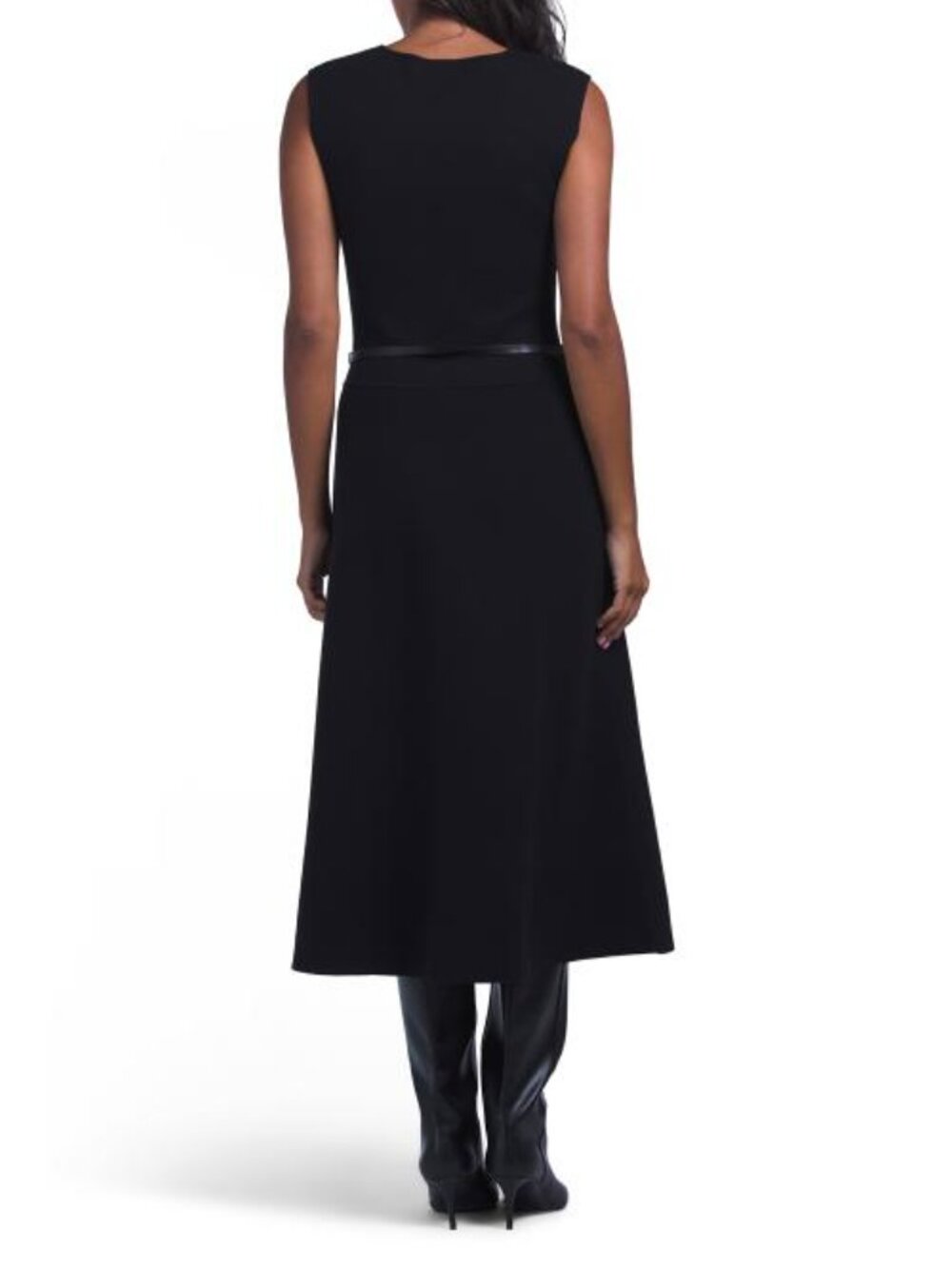 ELIE TAHARI Sleeveless Square Neck Fit And Flare Midi Dress - Picture 2 of 3